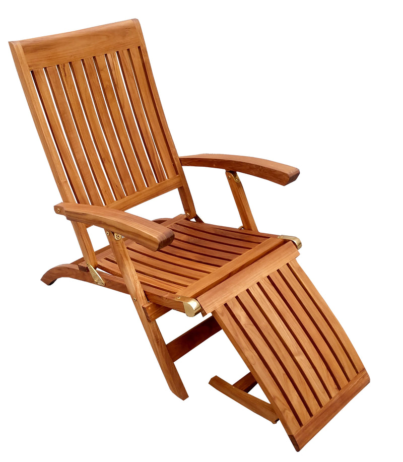 Load image into Gallery viewer, Oceanic Folding 4-Position Euro Steamer Lounge, Oiled Finish
