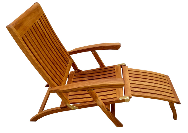 Load image into Gallery viewer, Oceanic Folding 4-Position Euro Steamer Lounge, Oiled Finish