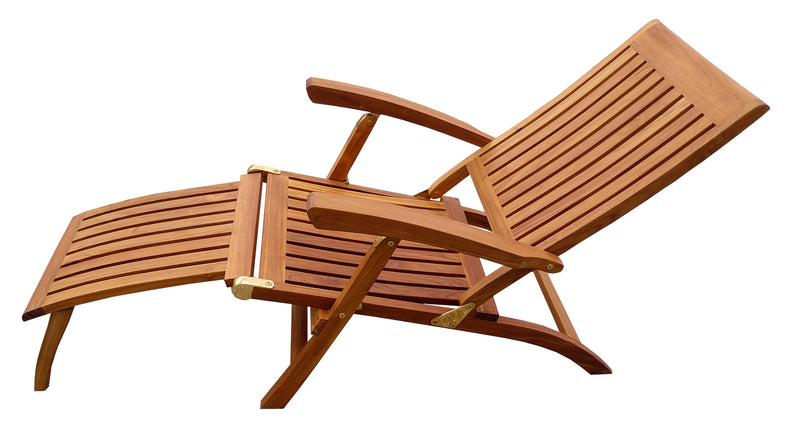 Load image into Gallery viewer, Oceanic Folding 4-Position Euro Steamer Lounge, Oiled Finish