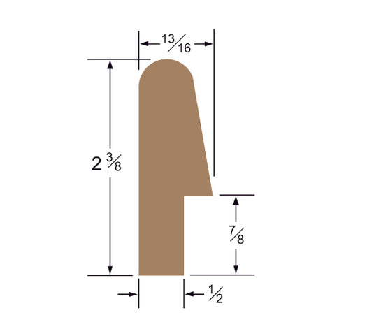 Teak Bunk Rail Molding (Part #60847)