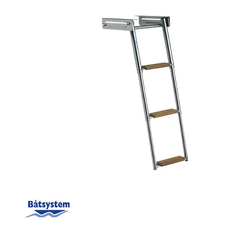 Load image into Gallery viewer, Batsystem BKT73T - TELESCOPIC LADDER IN CASINGS 88X29 CM - 3 STEPS IN TEAK
