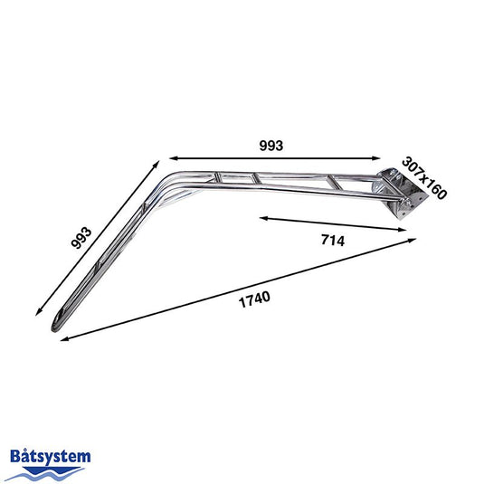 Davit Kit for Angled Stern 150 kg/arm - Batsystem DV42-1kit