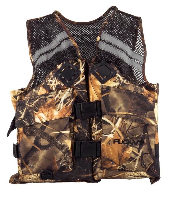 Flowt Fishing Comfort Mesh Vest - Type III, USCG Approved - Tan or Camo