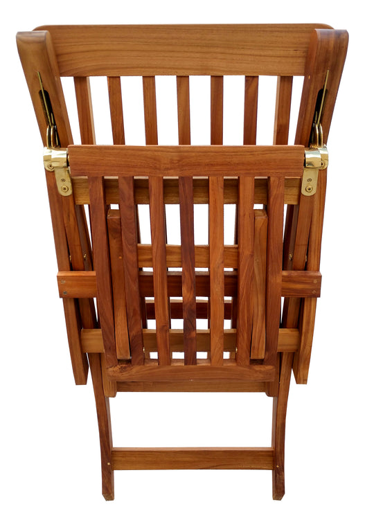 Britannia Folding 4-Position Steamer Lounge - Oiled Finish