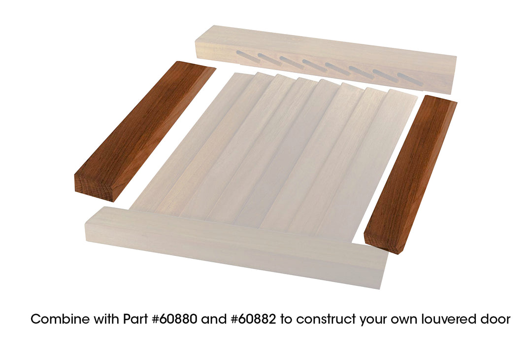 Louvered Door Top or Bottom Stile - Build Your Own Louvered Door (Part #60881)