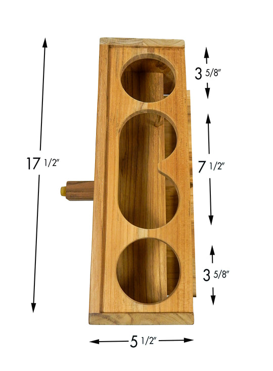 Teak Cockpit Table with folding leaves and drink holder (Part #60392)
