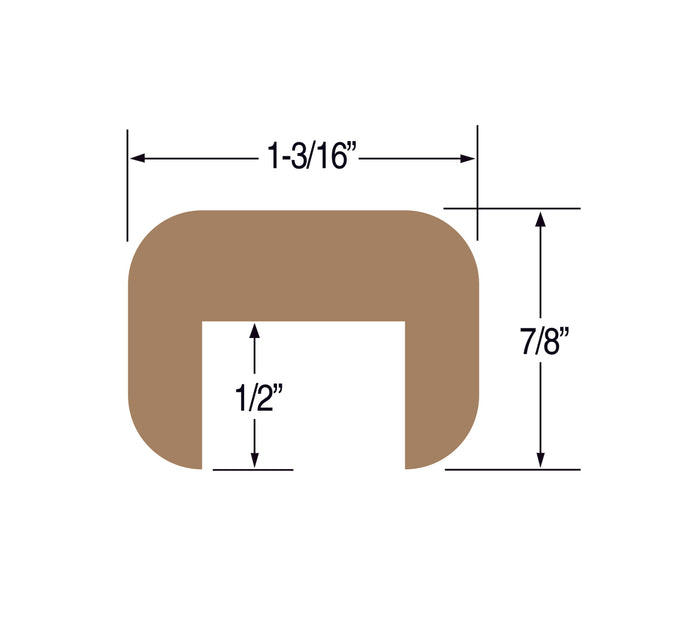 Teak Cap Molding 1-3/16