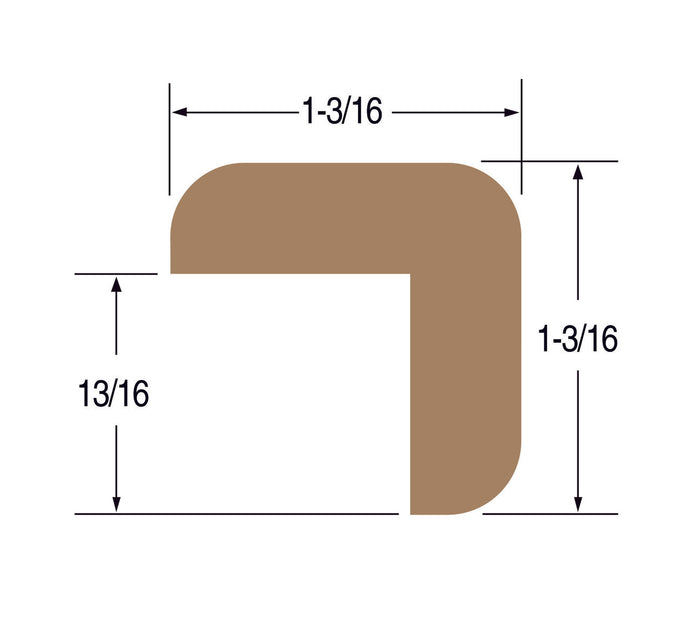 Teak L-Molding Large 1-3/16