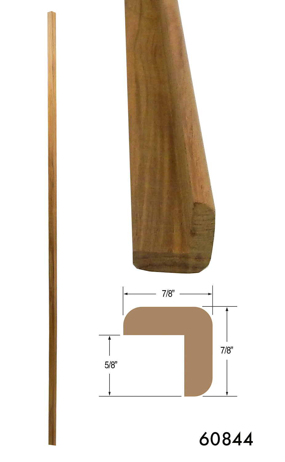 Teak L-Molding Small 7/8' x 7/8" (Part #60844)