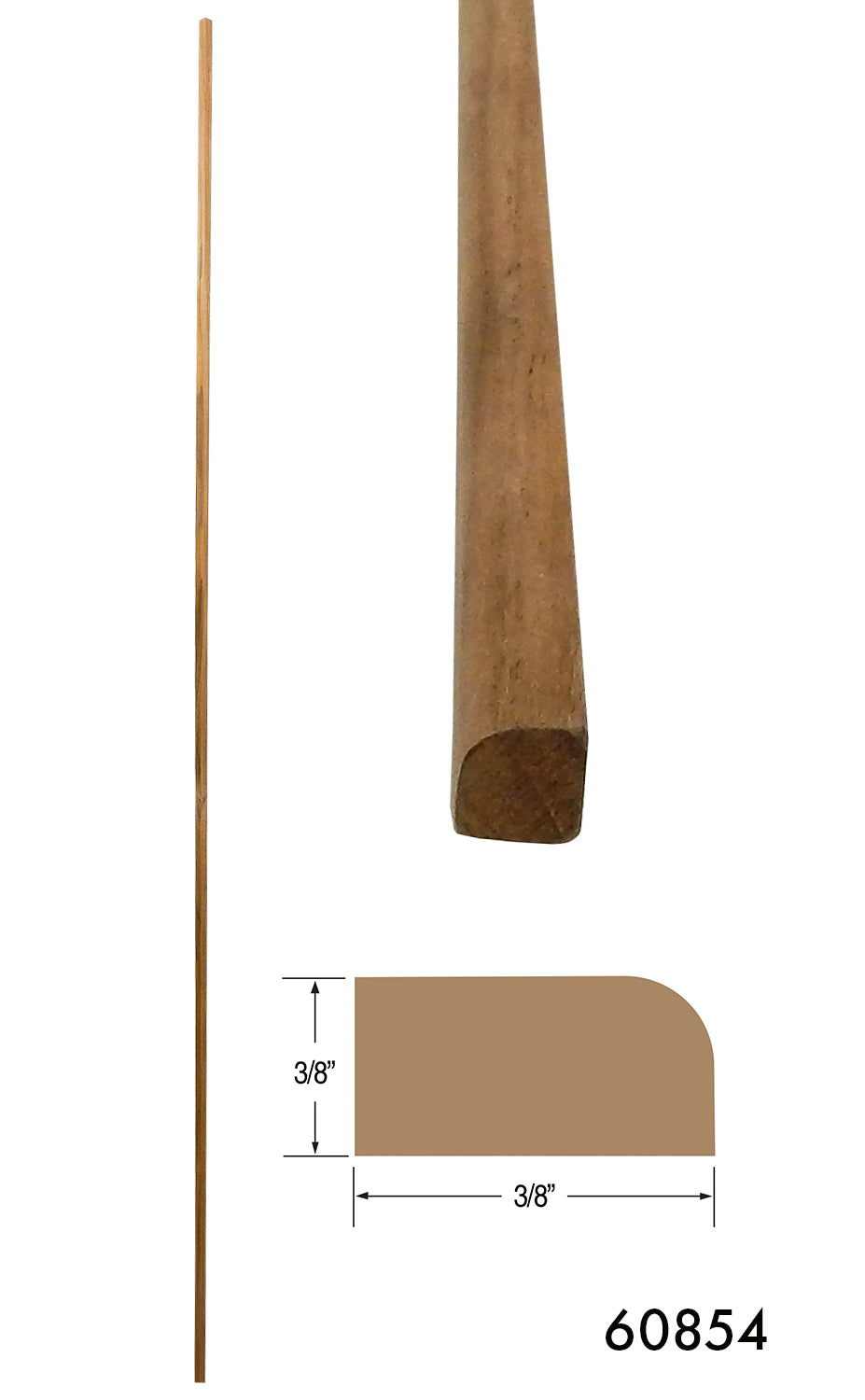 Teak Stop Molding - Small (Part #60854)